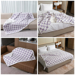 Maidewow waterproof pet blanket furniture protection image demonstrates couch coverage during naps.