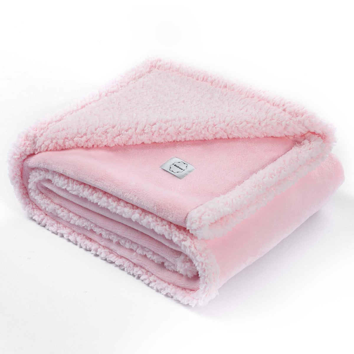 Maidewow waterproof pink dog blanket with sherpa side for warm comfort and moisture protection.