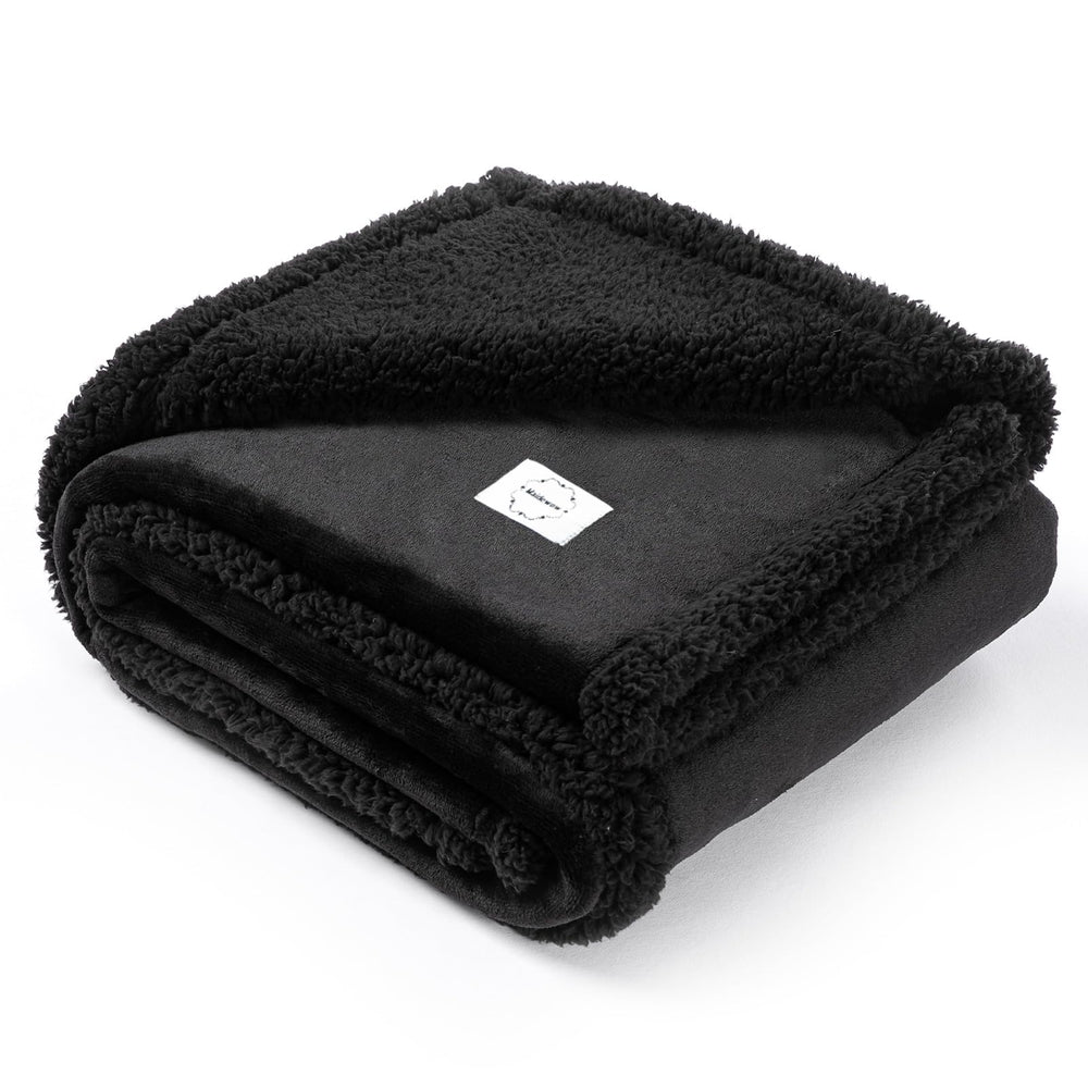 Maidewow xl-85x57in blanket spread on couch provides furniture protection with pet comfort.