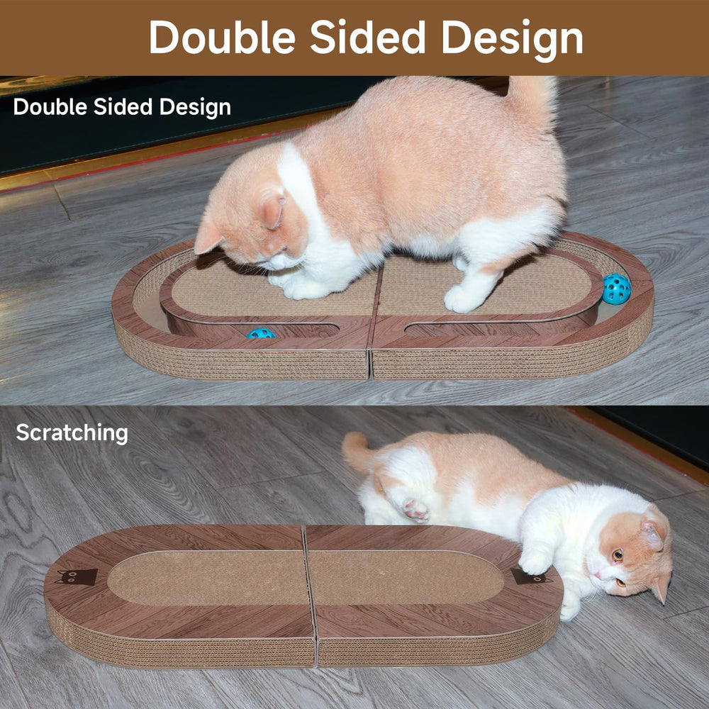 Maigandamai 26-inch cat scratcher with bells on wall encourages vertical scratching and space efficiency.