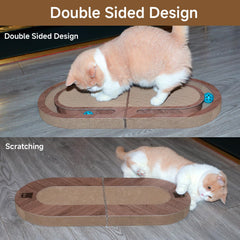 Maigandamai 26-inch cat scratcher with bells on wall encourages vertical scratching and space efficiency.