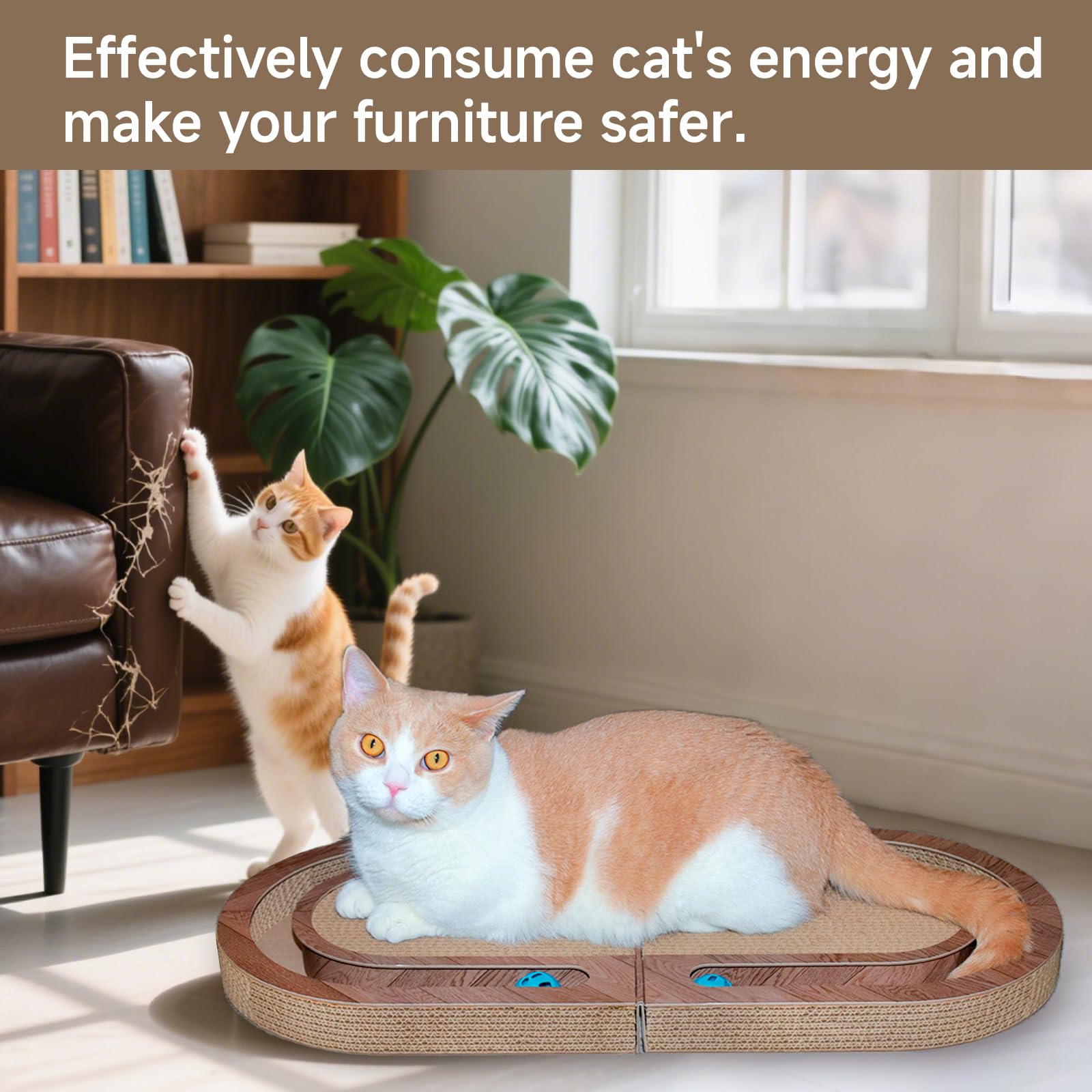 Maigandamai 26-inch cat scratcher double-sided being flipped for extended use and value.