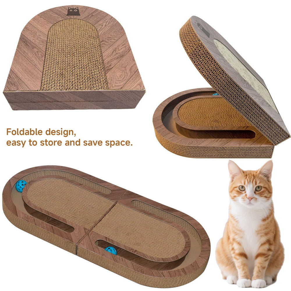 Maigandamai cat scratcher close-up reveals thick high-density cardboard texture.