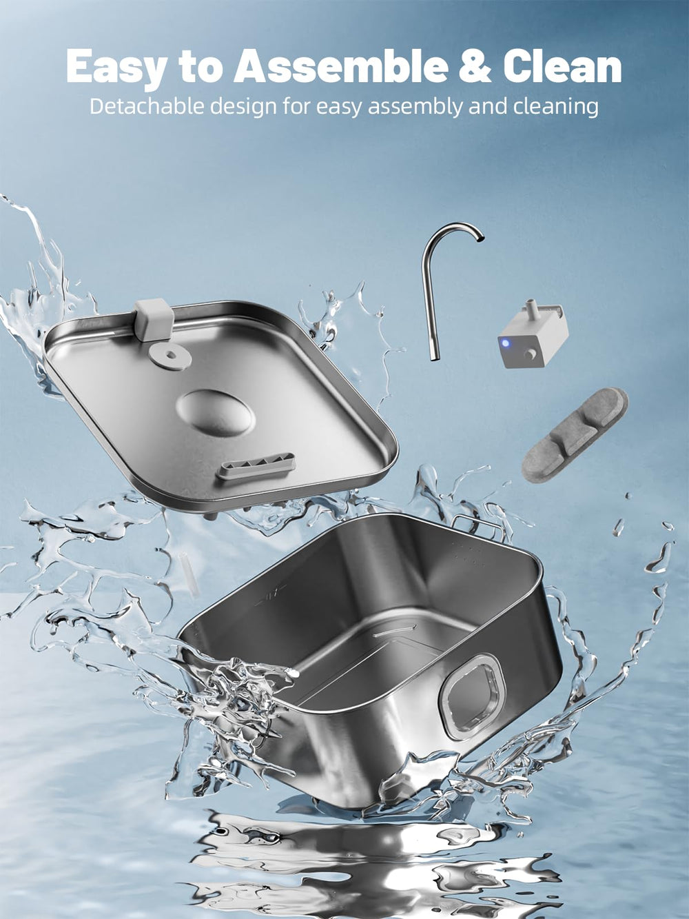 MAILOFY dog fountain anti-tip sturdy design improves stability.