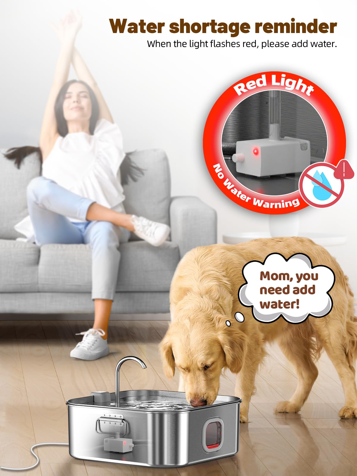 MAILOFY dog fountain dishwasher-safe parts simplify maintenance and cleaning.