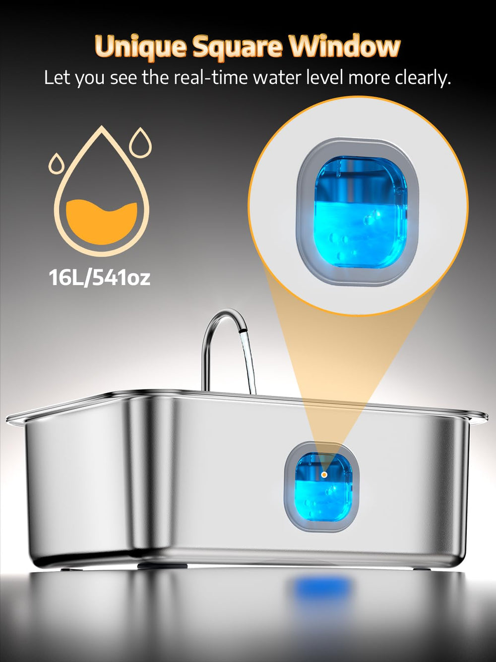 MAILOFY deepened water tray supports large breed lapping