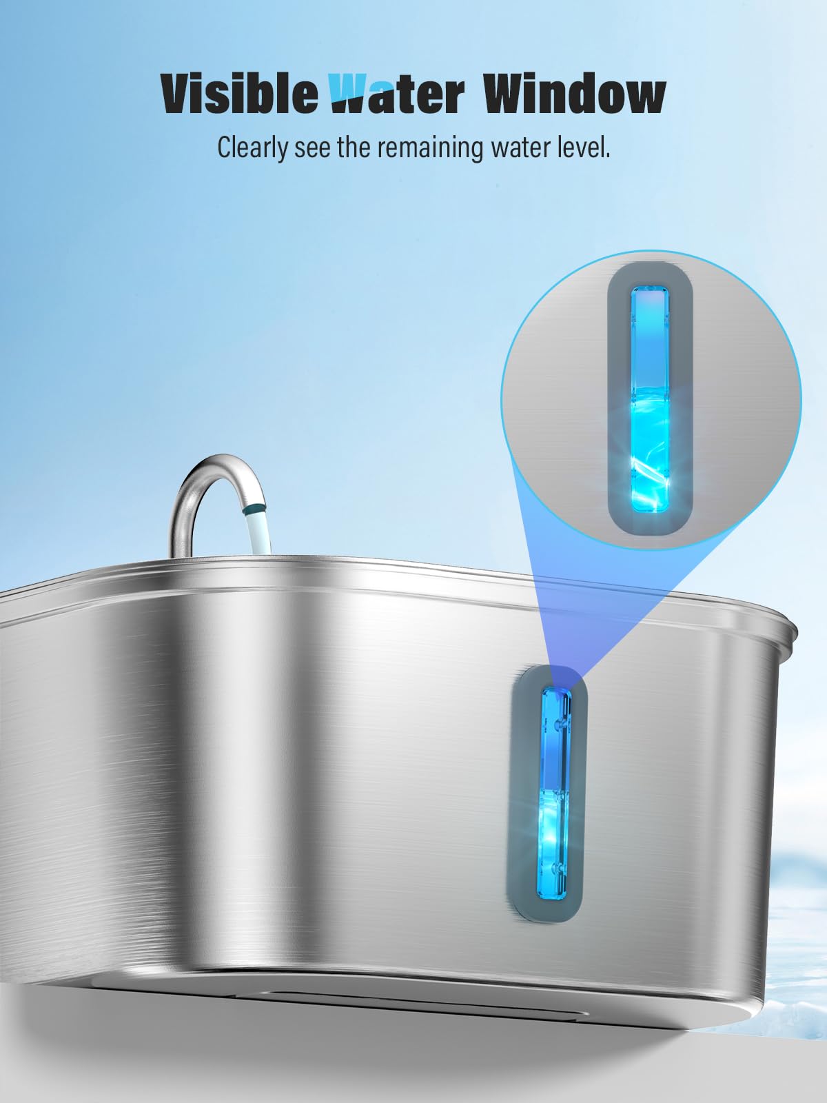 MAILOFY embedded tray prevents overflow during pets' drinking sessions.