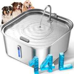 MAILOFY large dog water fountain 14L capacity keeps multi-pet homes hydrated longer.