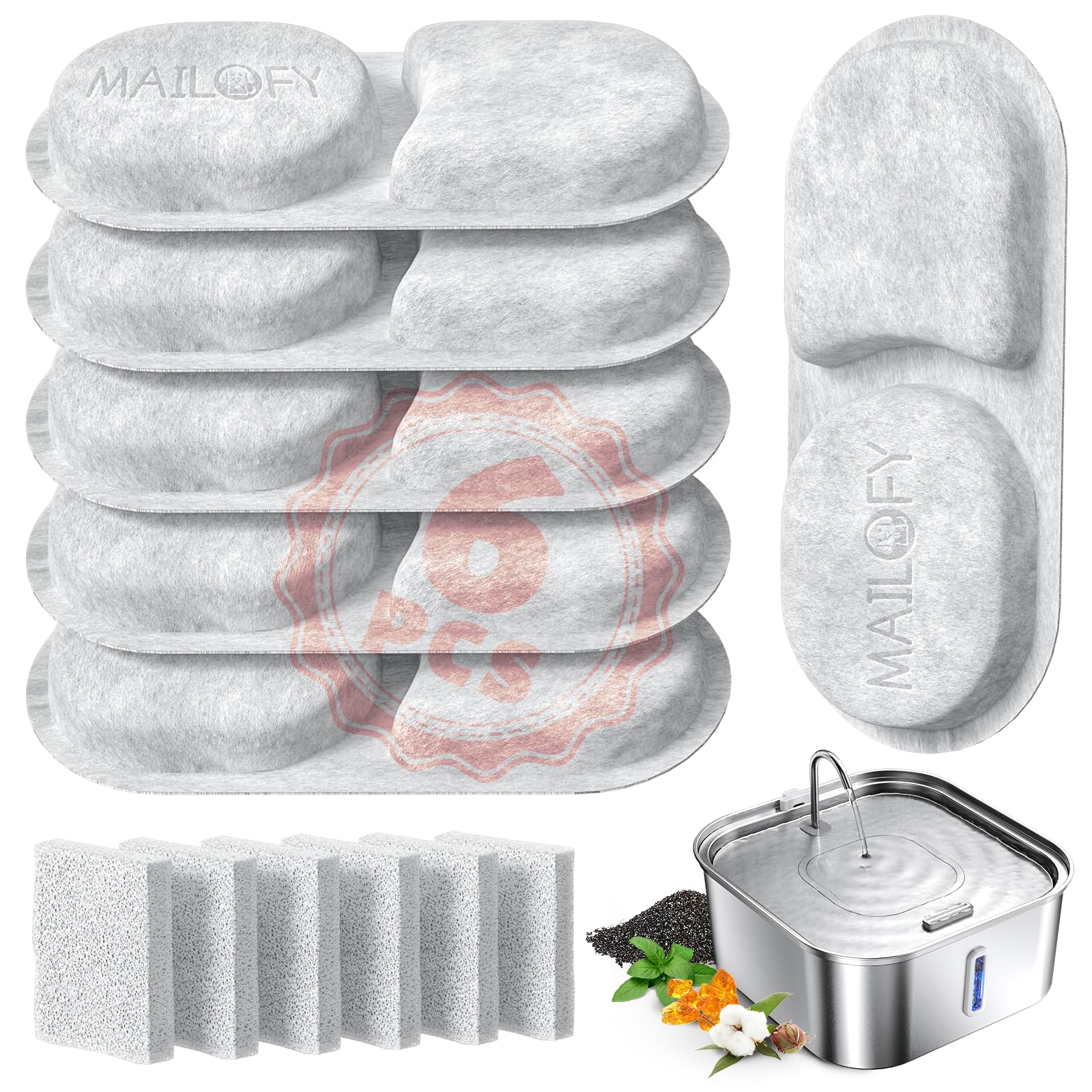 MAILOFY Large Dog Water Fountain front view showcases spacious capacity for multi-pet homes.