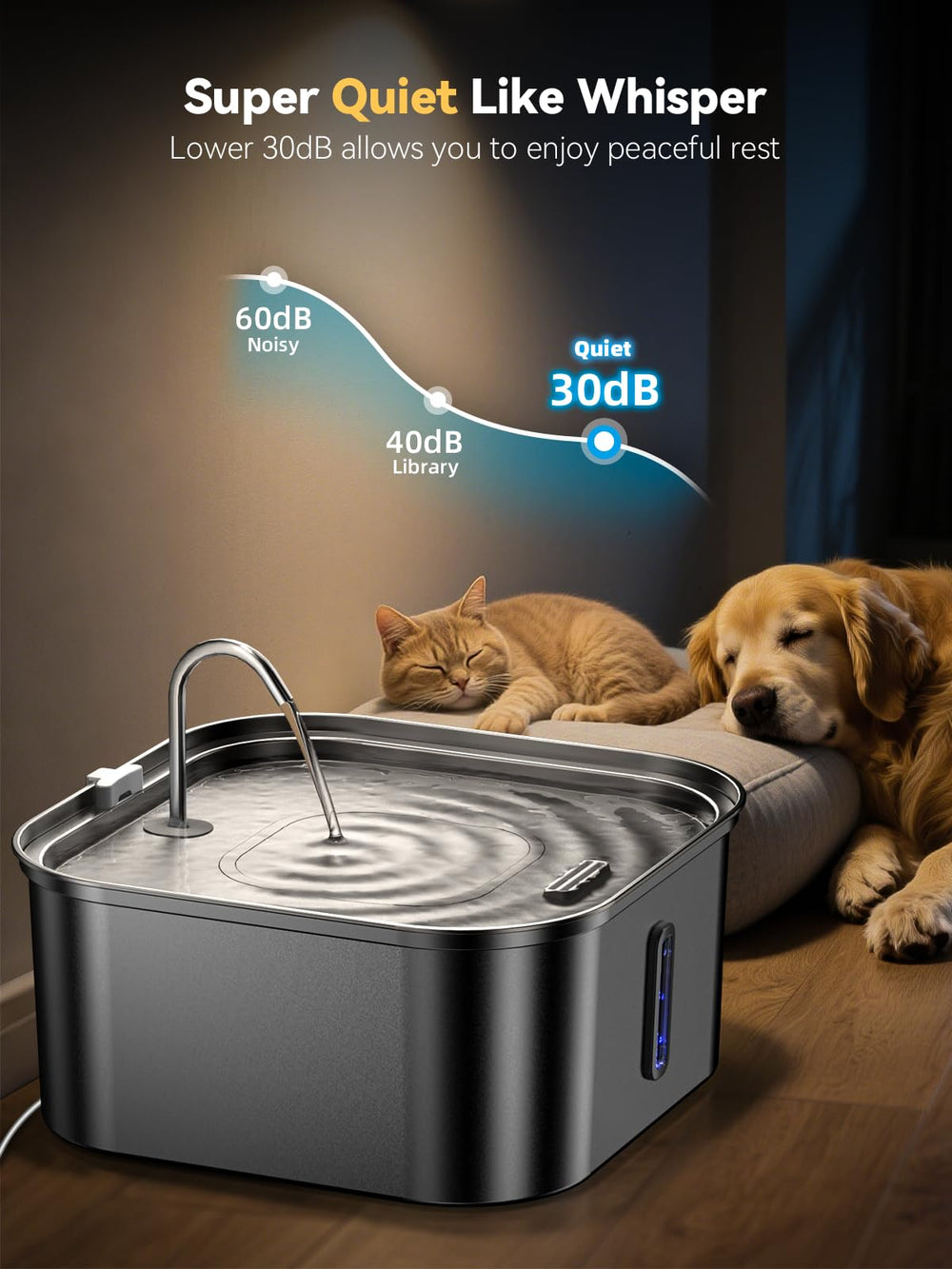 MAILOFY four-layer filtration keeps water clean and fresh 24/7.