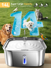 MAILOFY square design dog fountain saves space while boosting drinking area.