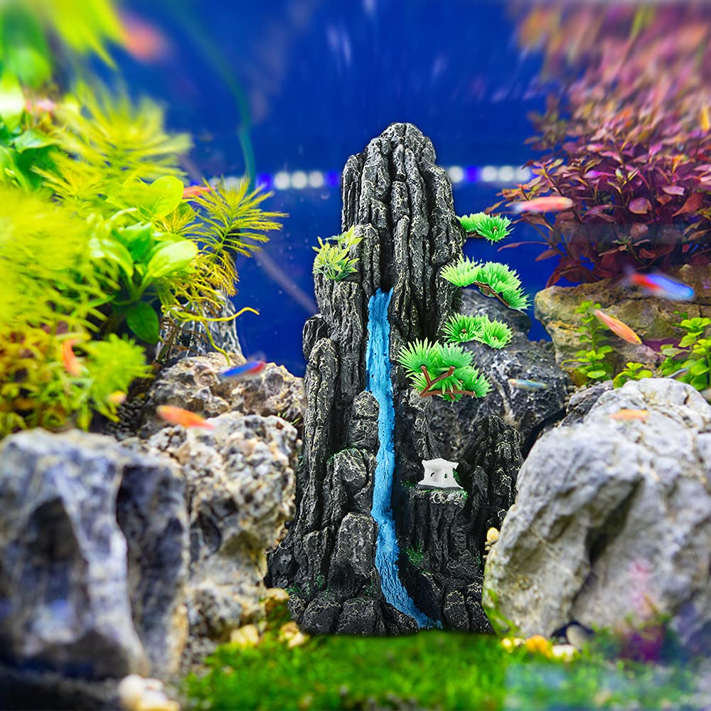 Mairuker gazebo trees and waterfall accent decor for a larger habitat in tanks.
