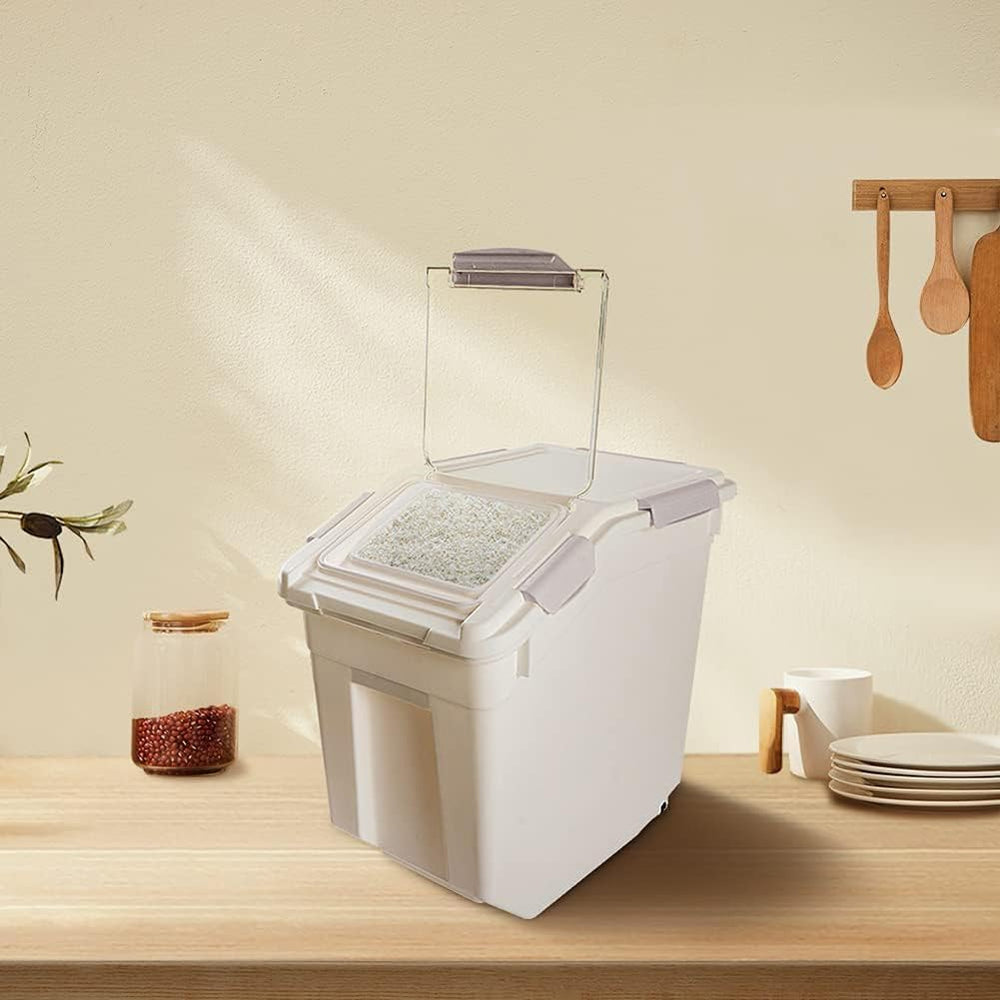 Mairuker pet food bin alternative use shows versatility in storage.