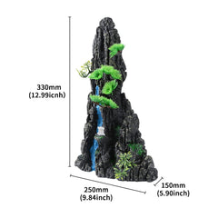 Mairuker mountain-view ornament tree and house fosters exploration and play for shrimp and cichlids.