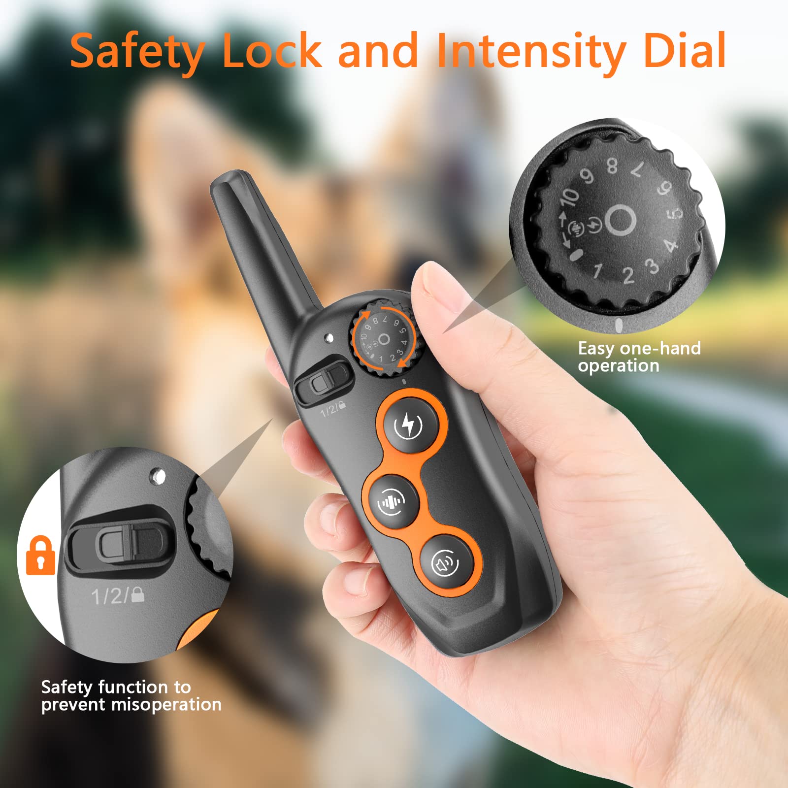 MAISOIE dog training collar remote range 1300ft enables consistent recall across spaces.