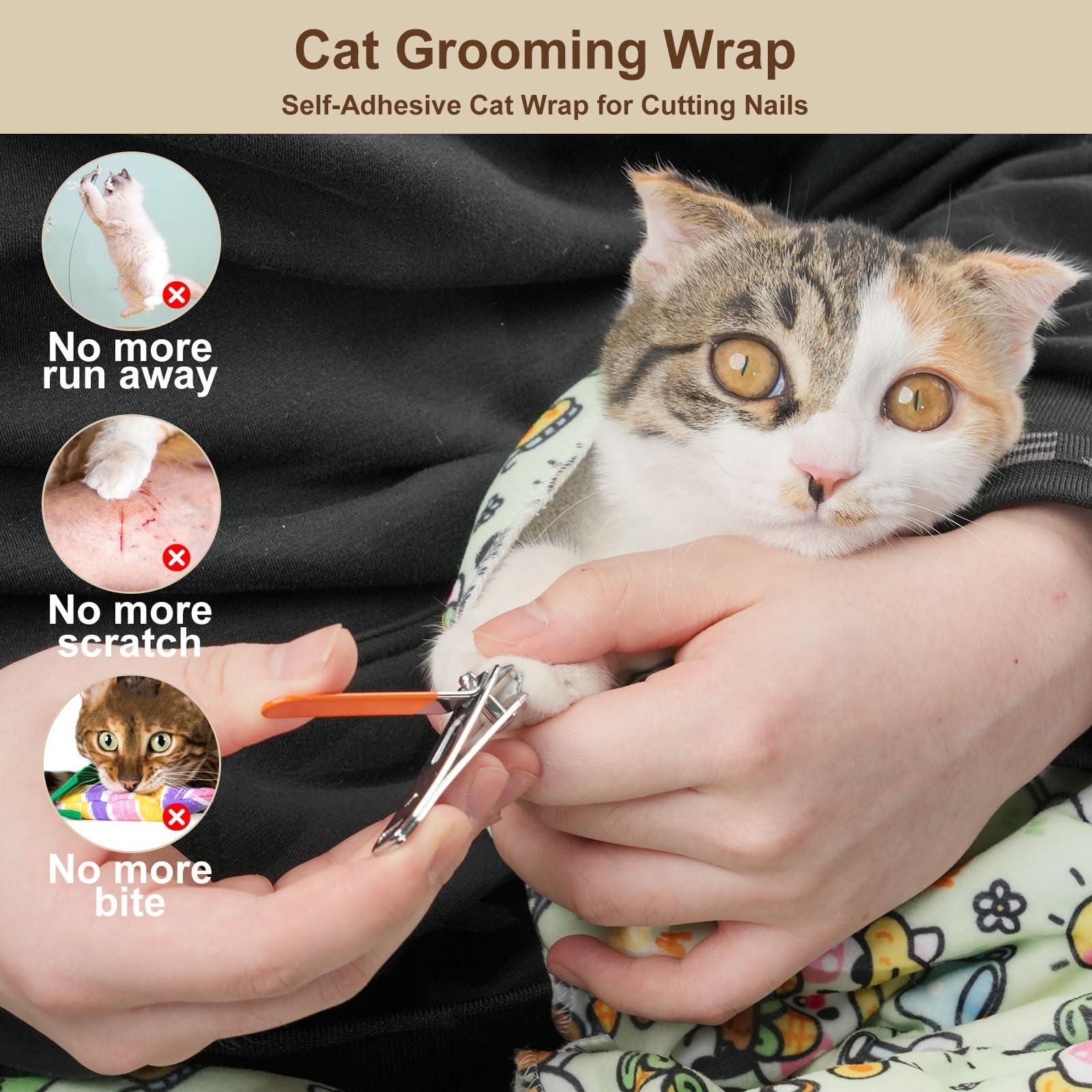 maiwoste cow corn wrap nail-trim use showcases easy, calm sessions