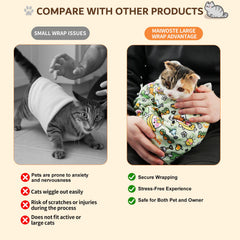 maiwoste cow corn wrap on large cat holds up to 22lbs without stress