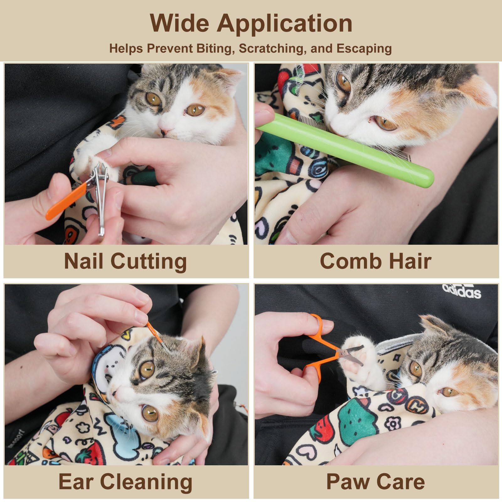 maiwoste elephant cat wrap self-adhering reusable easy to clean