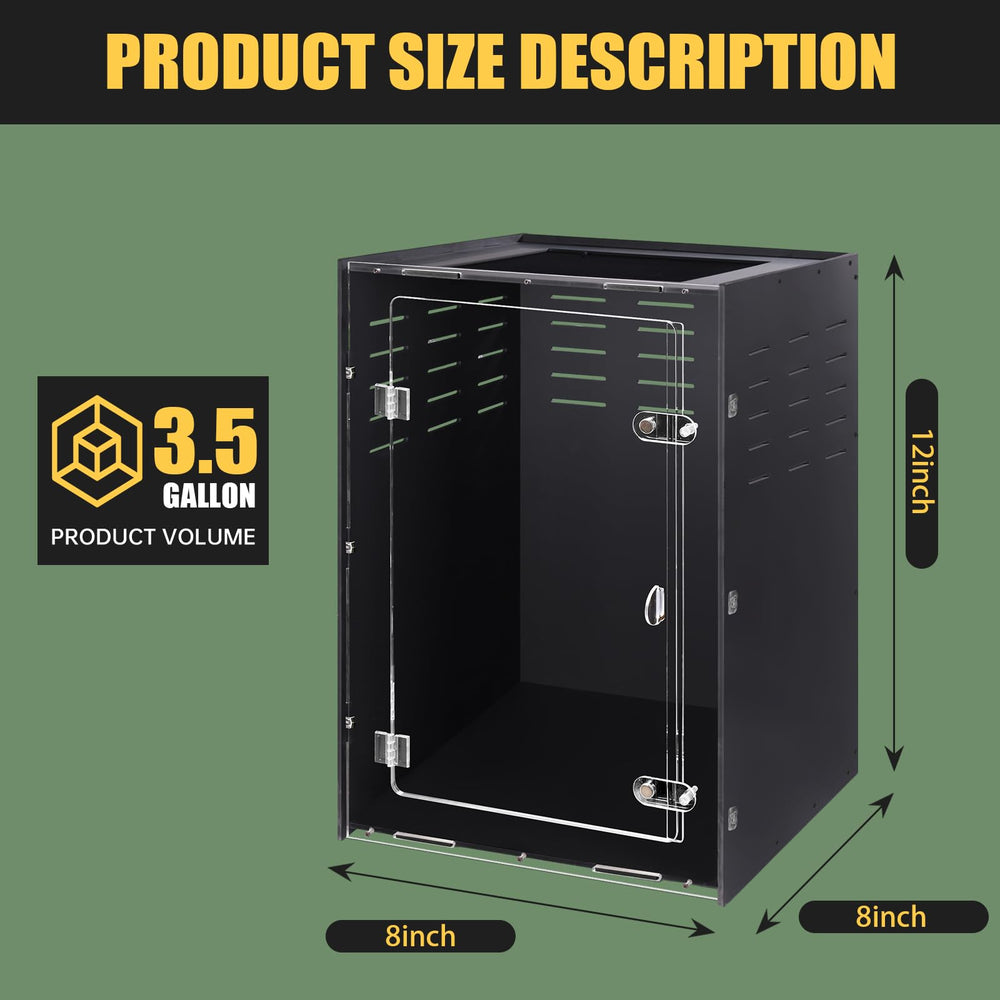 maiyuolg reptile tank side ventilation holes promote airflow for small reptiles and invertebrates