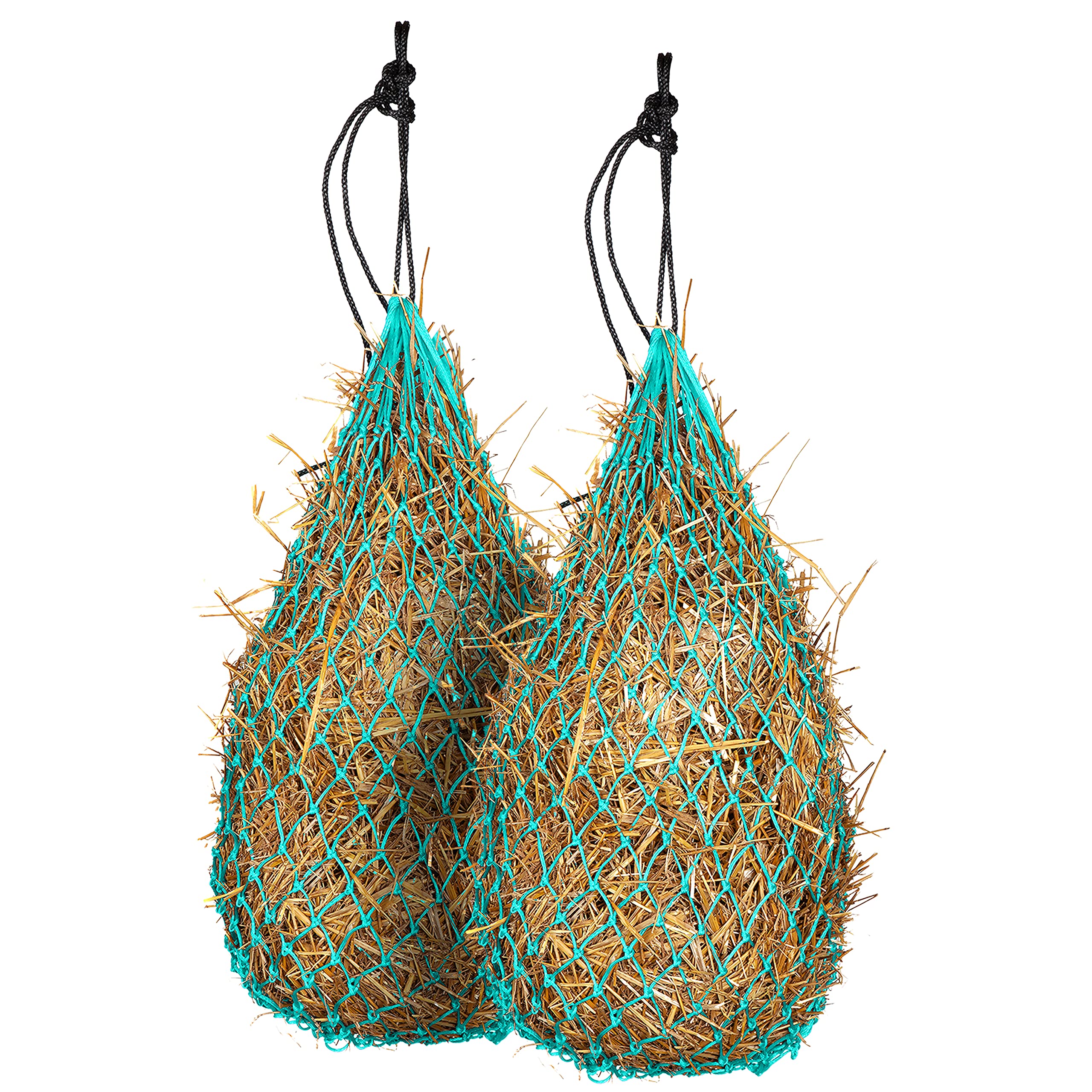 Majestic Ally hay net 42-inch turquoise slows feeding to reduce waste and support digestion