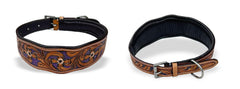 Majestic Ally leather dog collar adjustable-padded—comfortable fit reduces rubbing on long hikes
