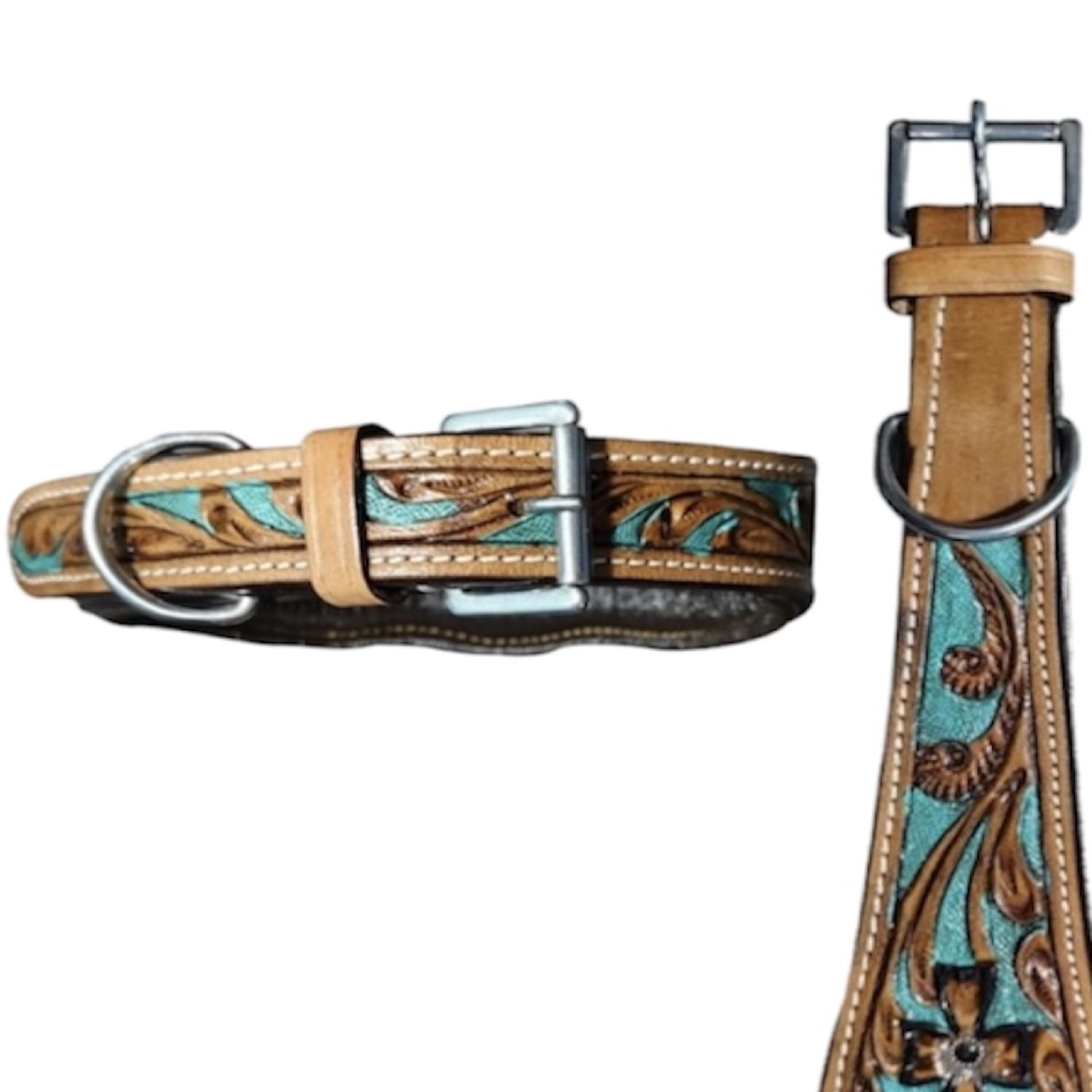Majestic Ally rustic western-style collar in action during hiking adventures.