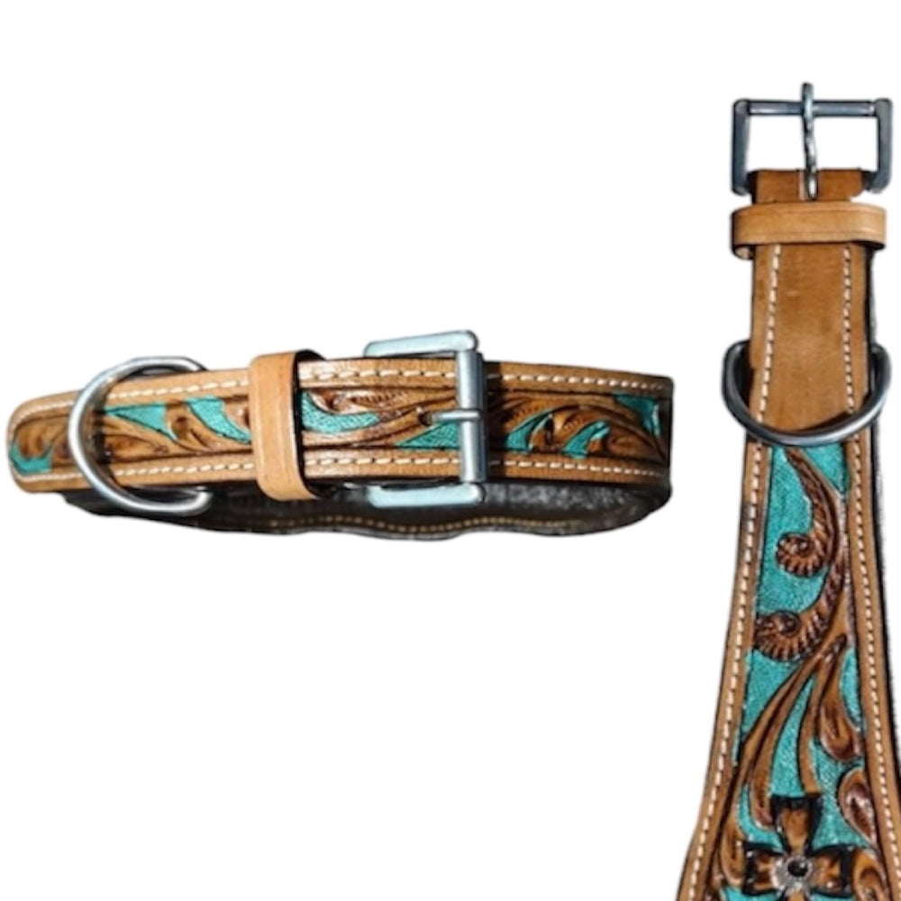 Majestic Ally rustic western-style collar in action during hiking adventures.