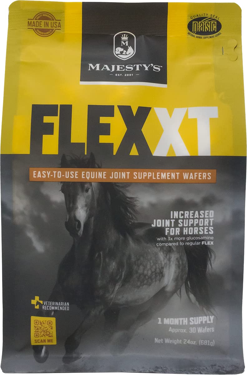 Majesty's FlexXT wafer in a cozy stable setting for routine supplementation.