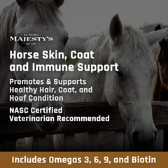 Majesty's Omega Wafers base of molasses, oats and apple sauce supports palatability.