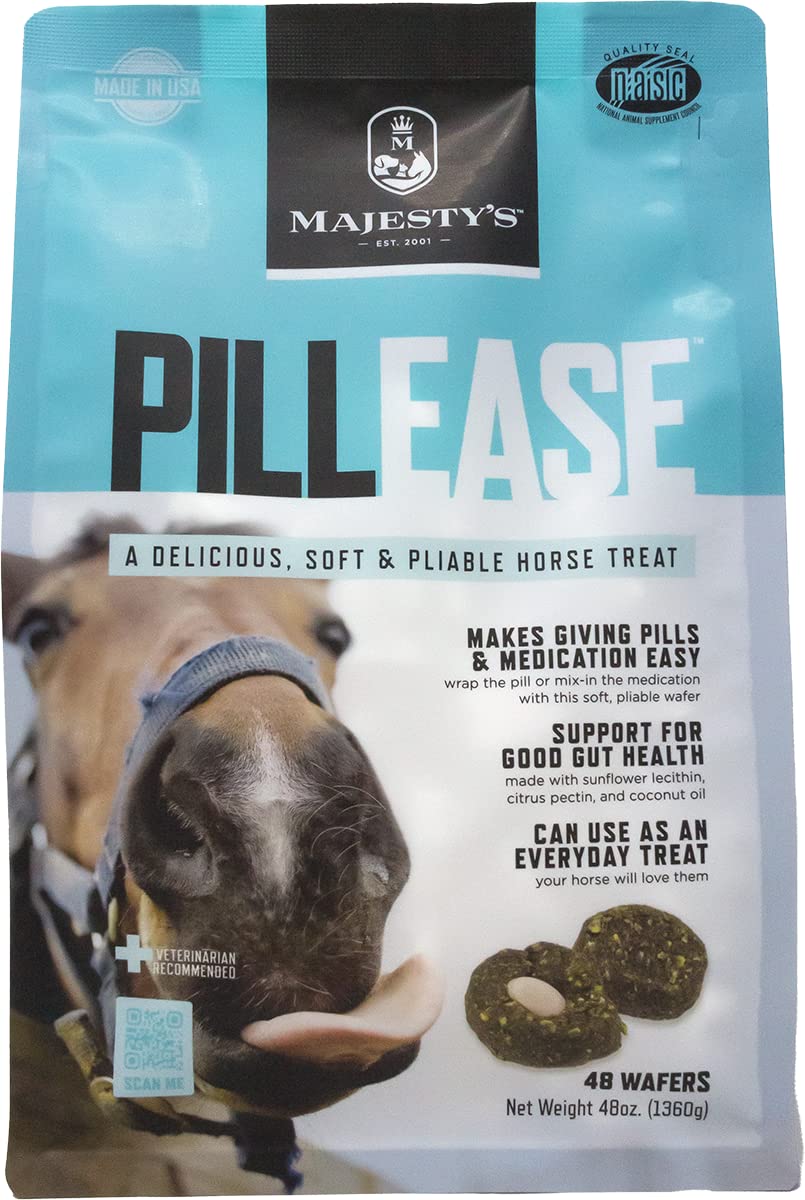 Majesty's PillEase wrap horse-eating-treat shot shows palatability and everyday use.
