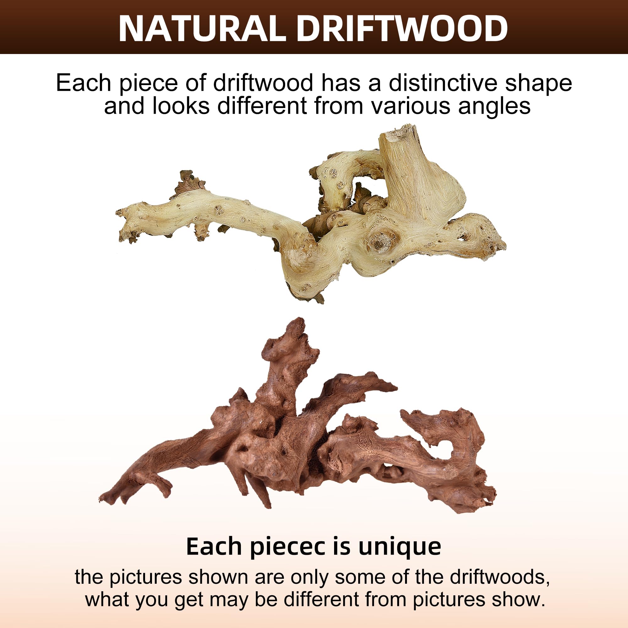 majoywoo coral driftwood aquarium decor accent for terrarium and fish tanks.