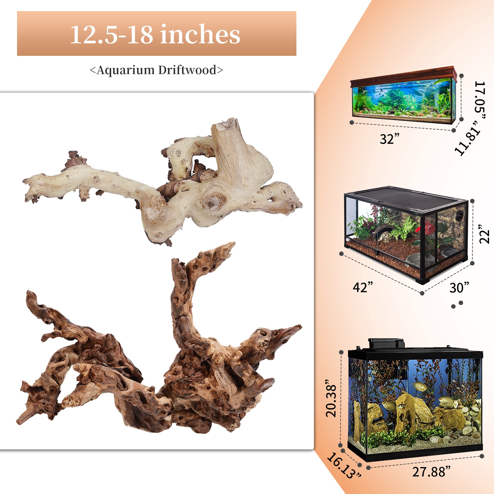 Majoywoo driftwood fewer-branches aquarium decor clean focal point.