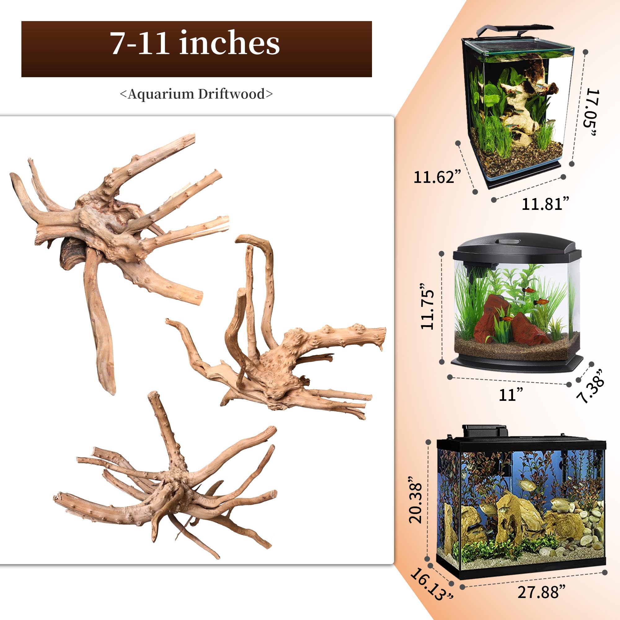 majoywoo spider wood branch 7-11-inch creates moss-tree accents in tanks