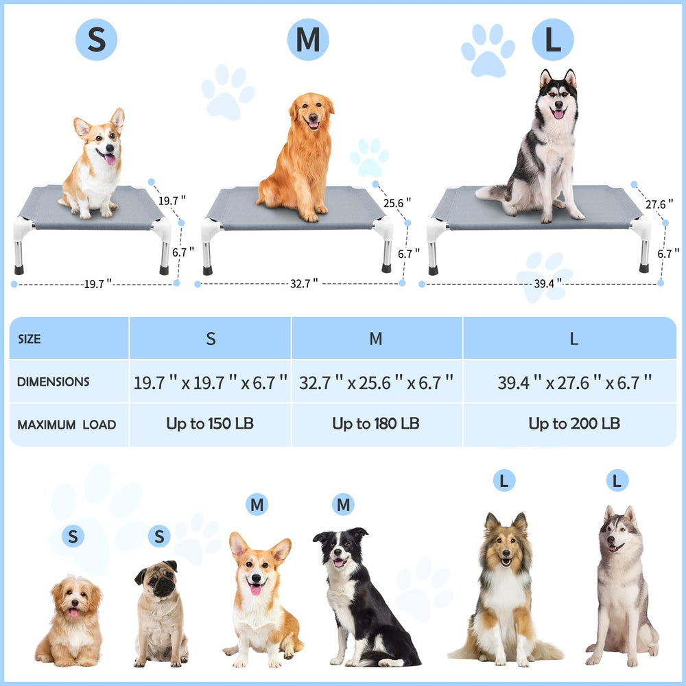 Makerfire elevated dog bed non-slip feet provide stable placement