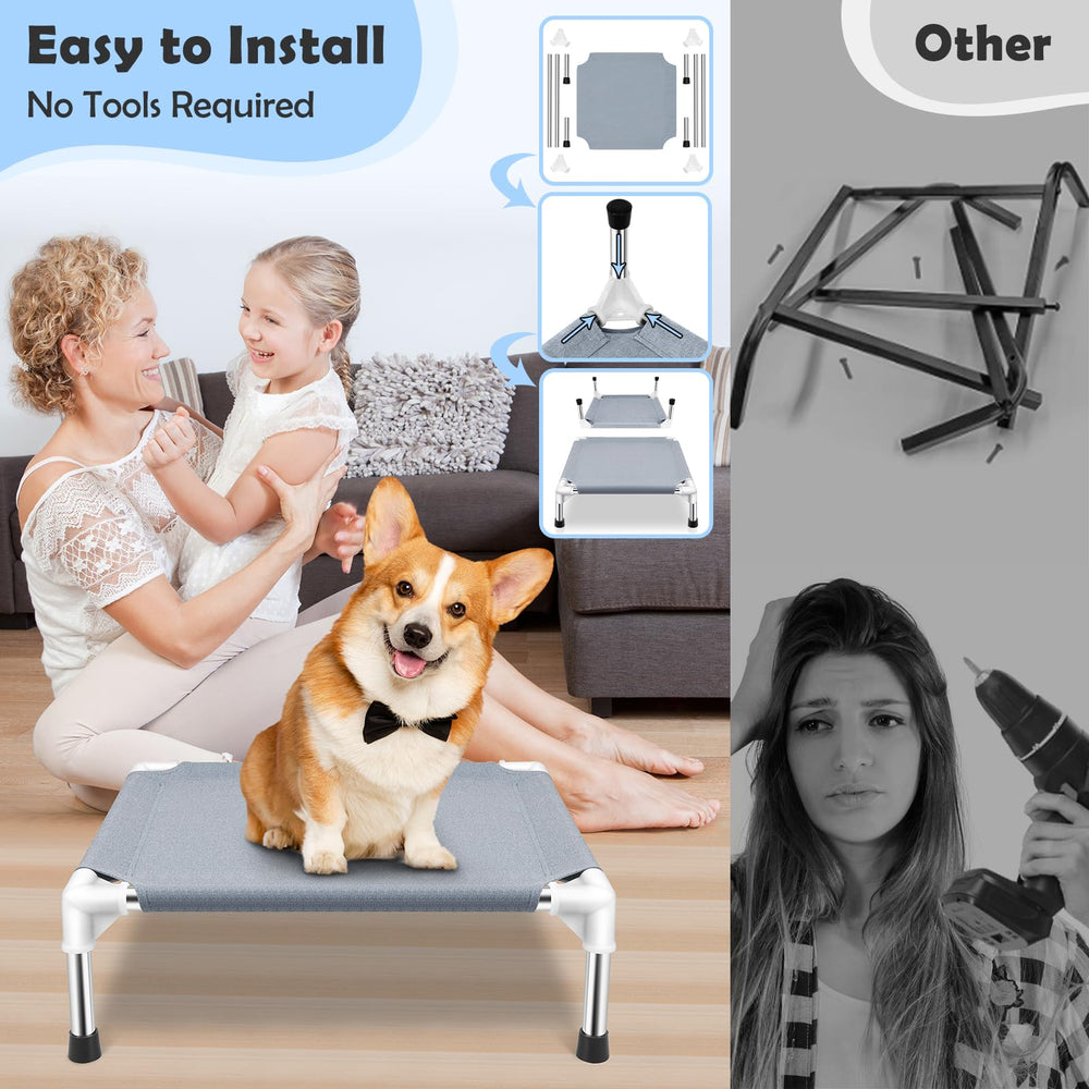Makerfire outdoor dog bed travel-ready stainless steel frame durability