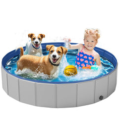 Makigahara dog pool XL foldable front view highlighting quick setup and space-saving design.