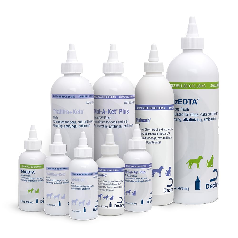 Mal-A-Ket Plus TrizEDTA Flush middle-ear safe design fits delicate ear areas.