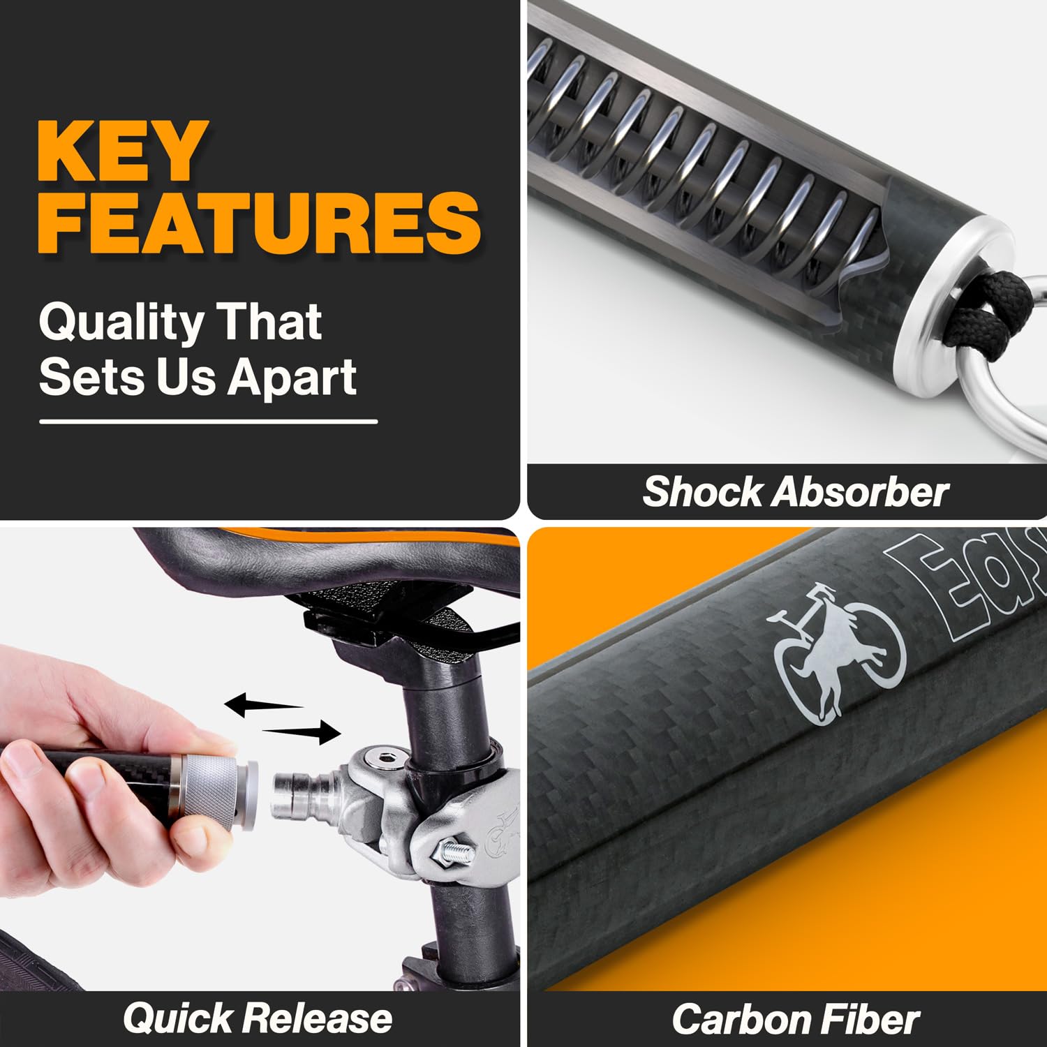 MALABI quick attach mechanism speeds bike setup on trails.