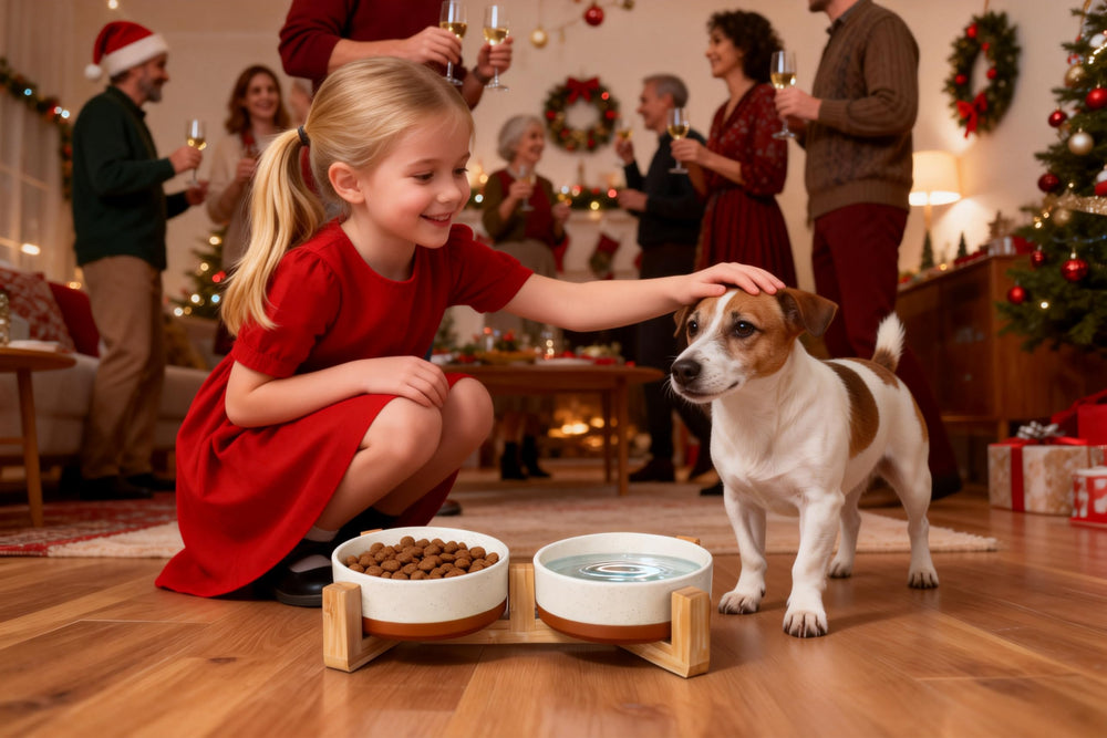 MALACASA ceramic bowls removable for easy cleaning and quick refills during busy days.