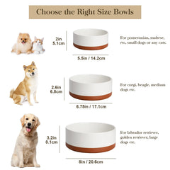 MALACASA dog bowl front view shows wide rim for easy feeding.