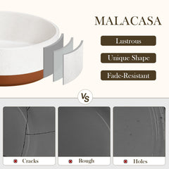 MALACASA dog bowl inside view emphasizes rounded interior for smooth scooping.