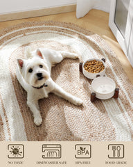 MALACASA dual food and water bowls reduce spills