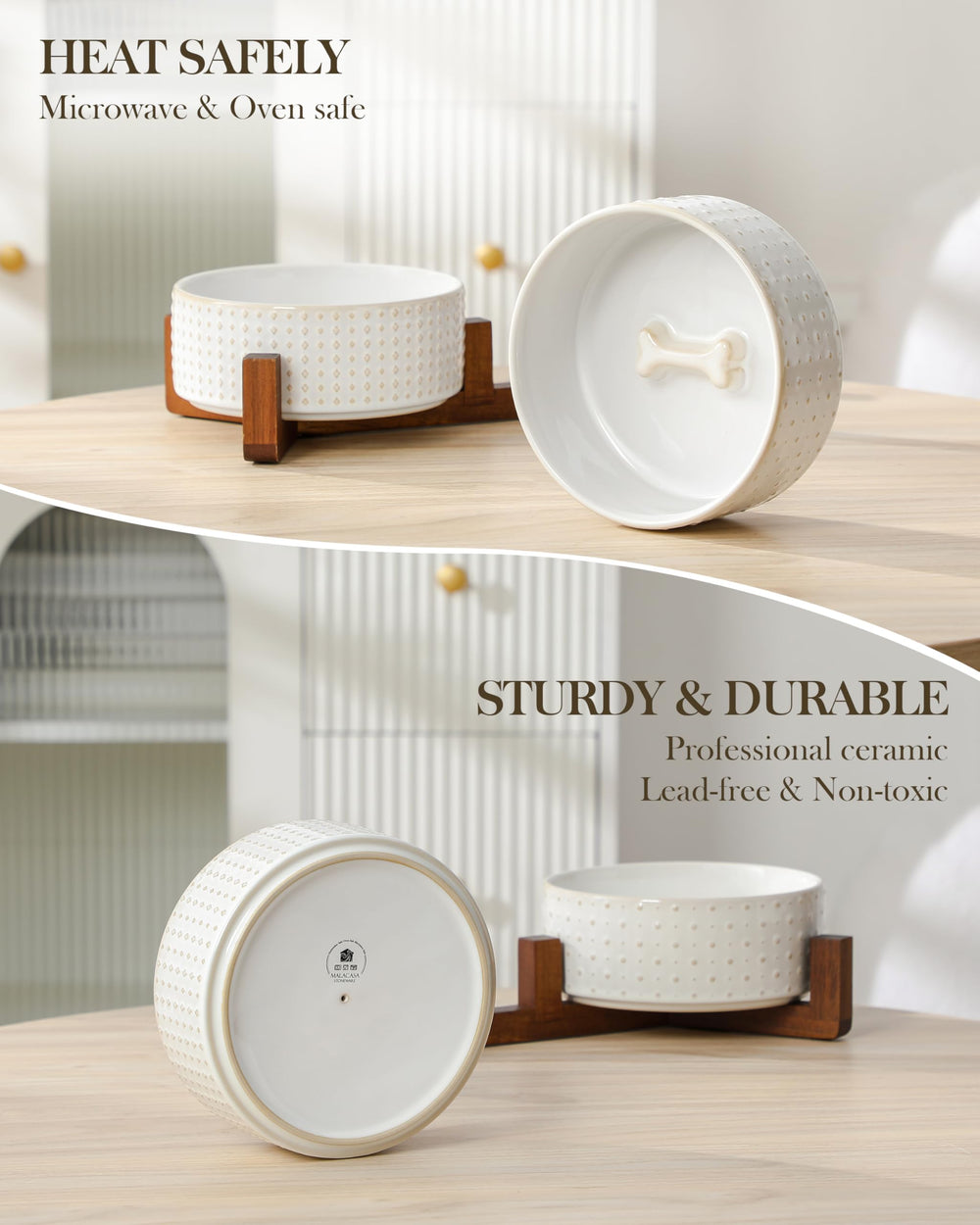 MALACASA embossed rhombic and polka patterns add stylish detail