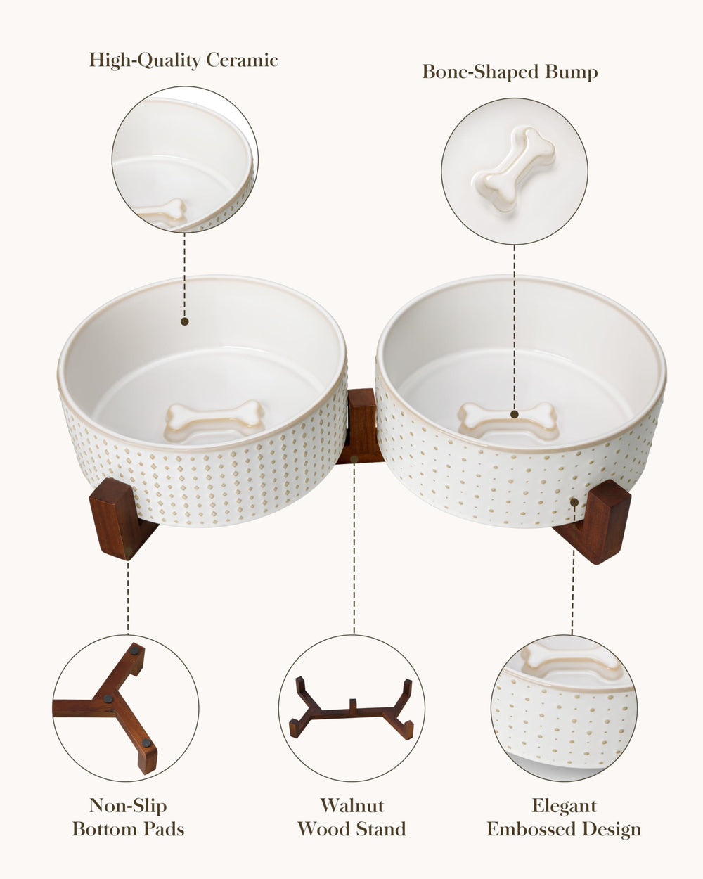 MALACASA set includes non-slip adhesive pads to prevent spills