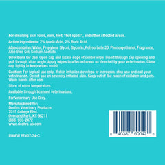 MalAcetic Wet Wipes on a dog's coat for hot spots relief and cleansing