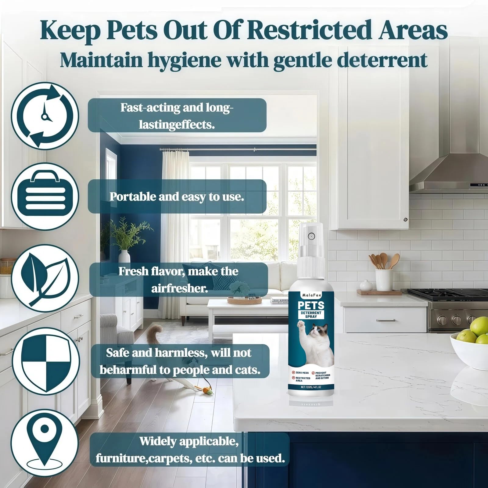 MalaFox O Cat Deterrent Spray natural-formula features plant extracts