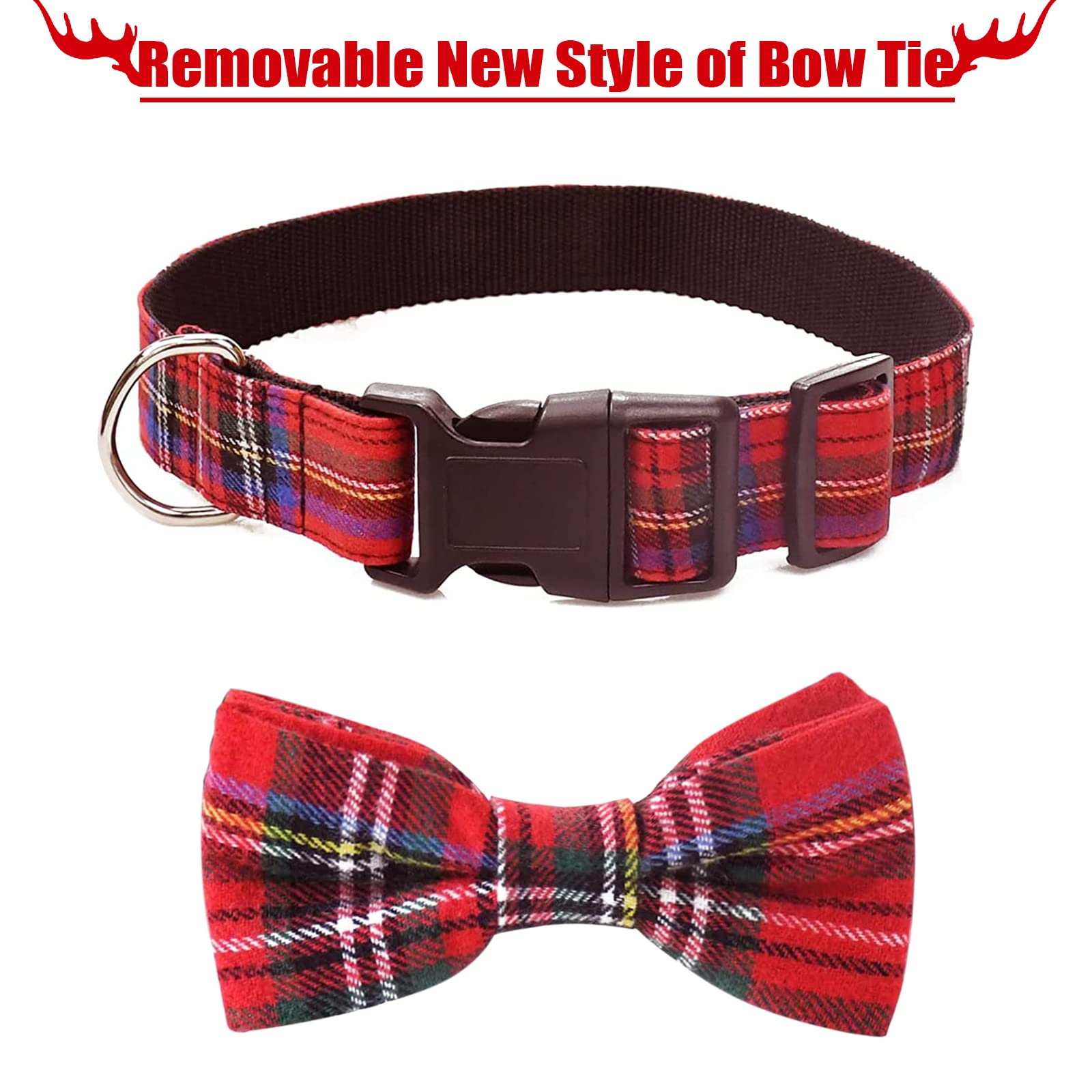 Malier Christmas-pet-photoshoot captures charming holiday moments with this plaid accessory