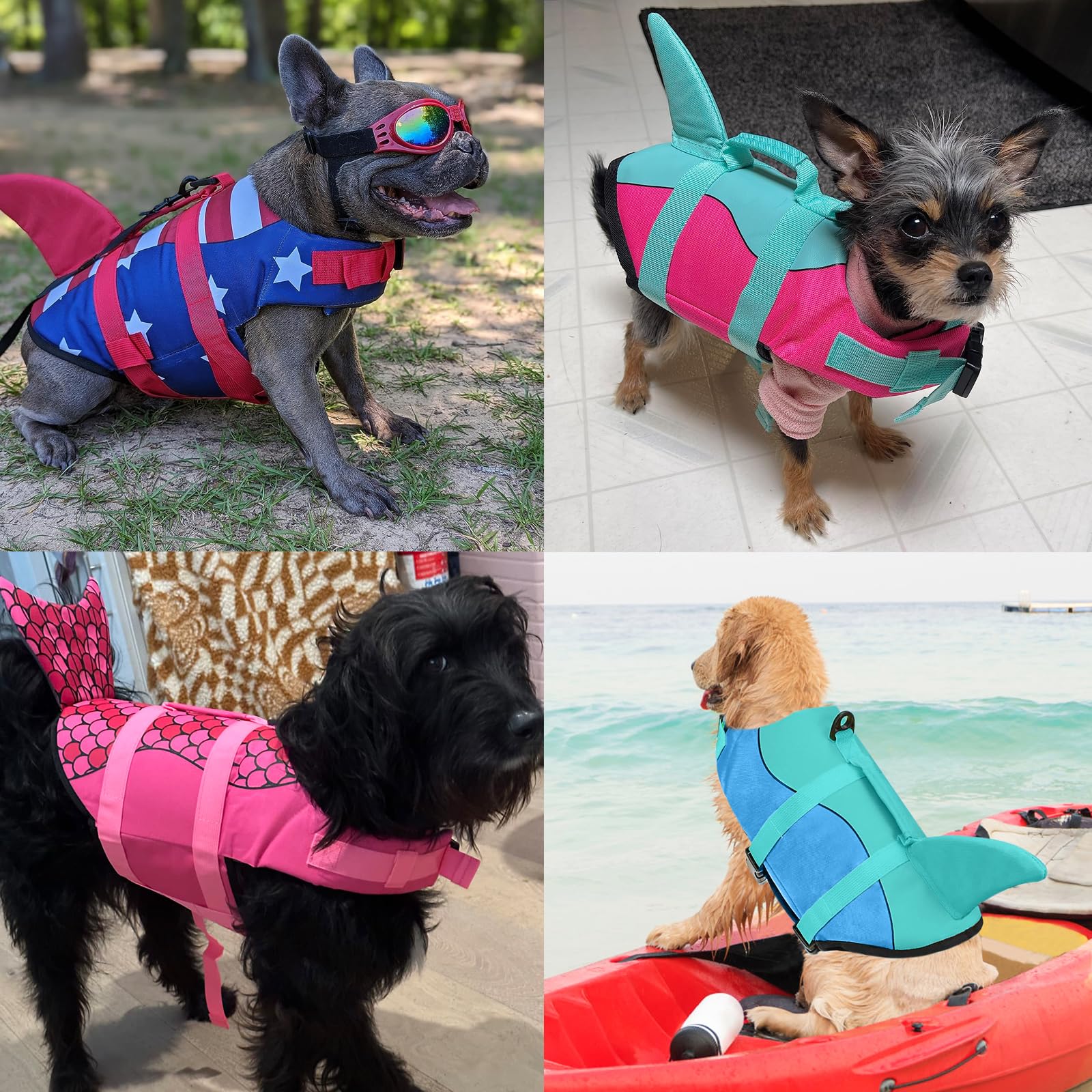Malier dog life jacket includes a top D-ring leash attachment for control