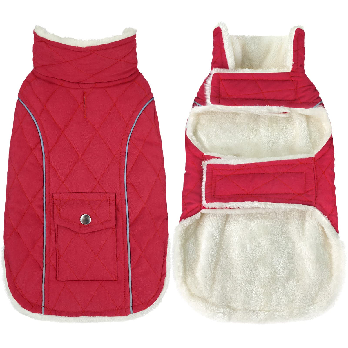Malier dog winter coat front view keeps your dog warm during cold-weather walks