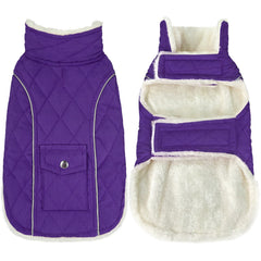 Malier dog winter coat front view demonstrates windproof warmth and reflective safety